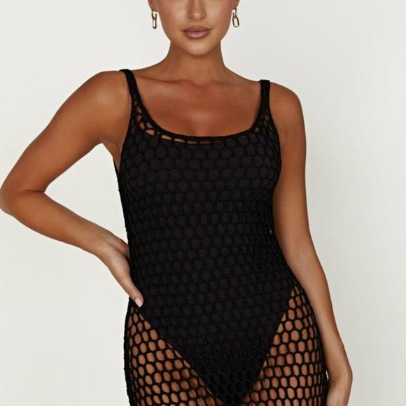 Meshki Black Mesh Dress - Picture 1 of 8